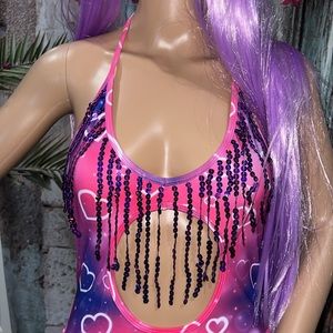 NWT one piece Floating Hearts Rave outfit